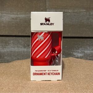Stanley The Quencher H2O Tumbler Ornament Keychain Candy Cane Twist 2025 Striped